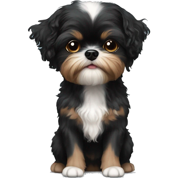 curly haired black shih tzu chihuahua mix emoji
