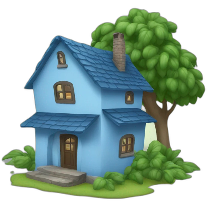 Blue beans house emoji