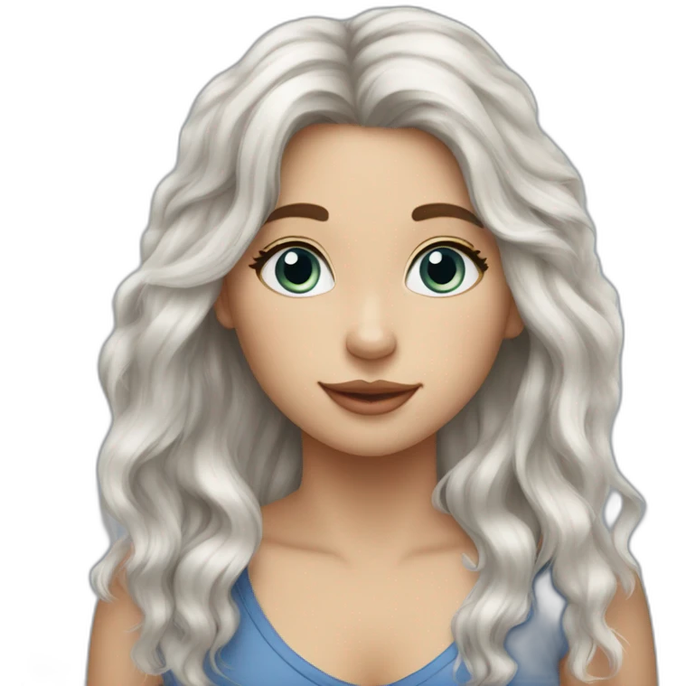 Blonde girl with blue merle aussie emoji