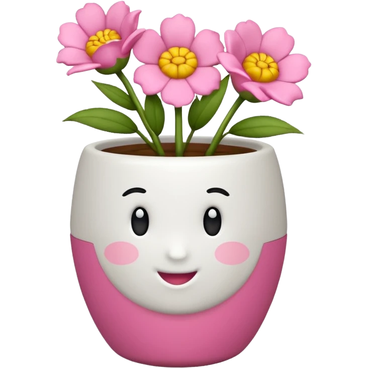 vaso branco com laço rosa sem flores emoji