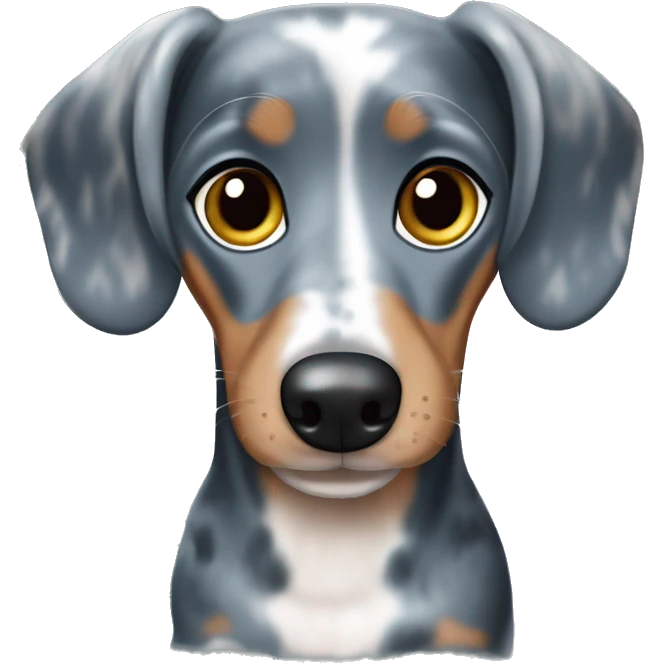 short haired blue merle dachshund blue eyes emoji