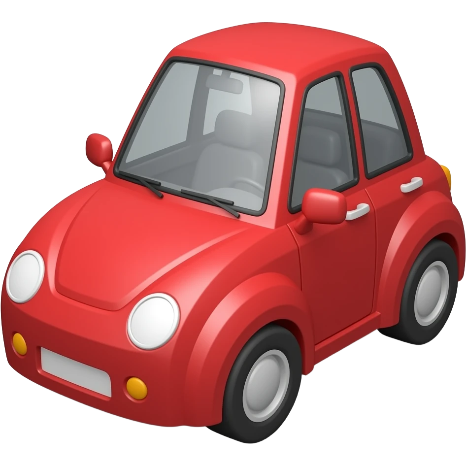 3d low poly red car emoji