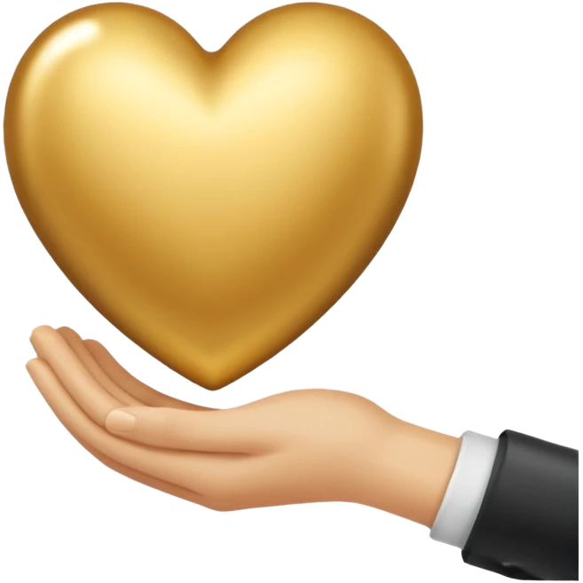 Золотое серде в руке emoji