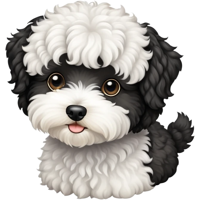 white and black schnoodle emoji
