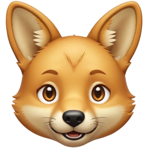 cinematic-cute-dingo-portrait-emoji,-head-tilted-playfully-and-inquisitively,-featuring-a-glossy-sandy-fur-with-naturally-perky-ears-and-round,-sparkling-amber-eyes-filled-with-curious-mischief,-simplified-yet-irresistibly-adorable-features emoji