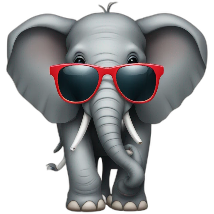 elephant wearing sunglasses emoji