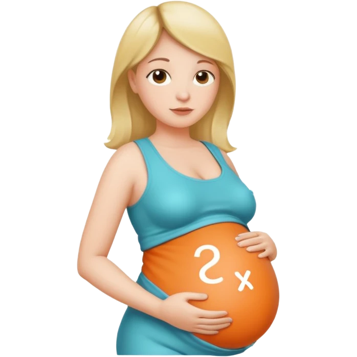 chemical molecule symbol next to a pregnant belly  emoji