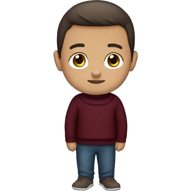 winter, christmas, hispanic, short brown hair, boy, brown eyes, child, full body, burgundy sweater emoji