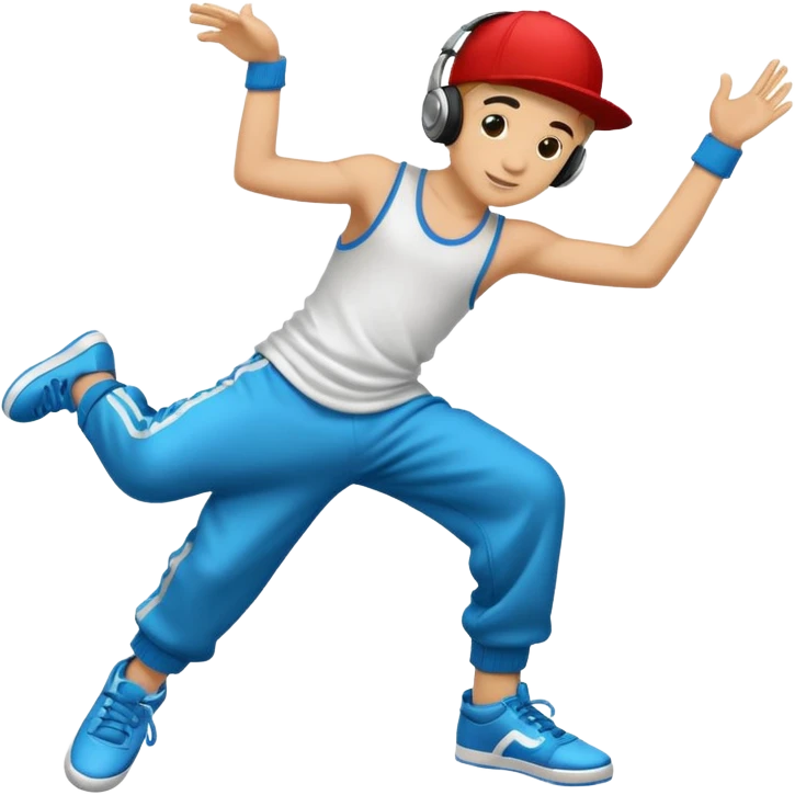 street dancer boy with music item emoji