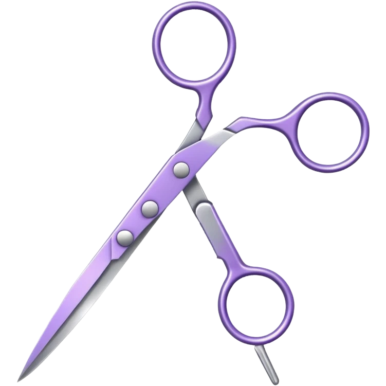 professional scissors pastel purple emoji