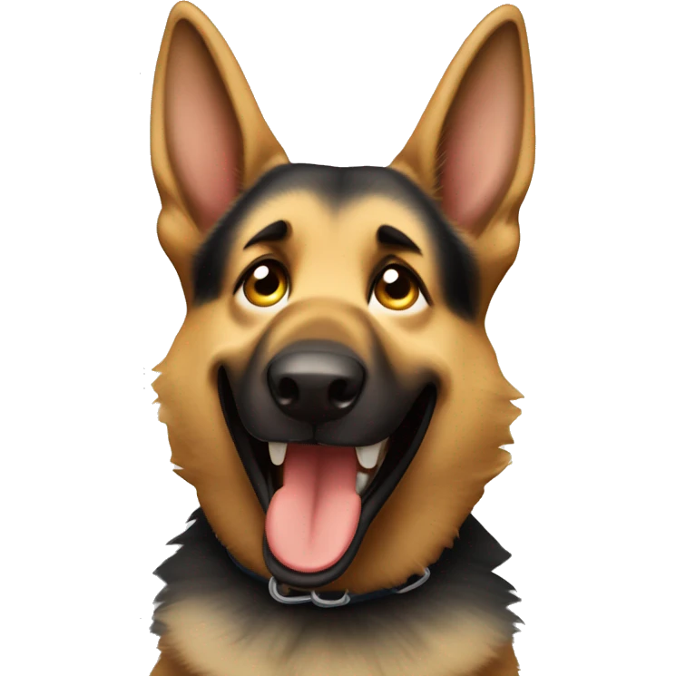 German shepherd laughing hysterically with tears coming out of their eyes  emoji