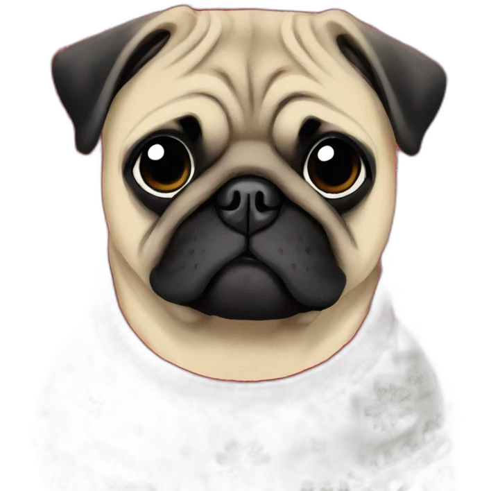 Pug in Christmas sweater  emoji