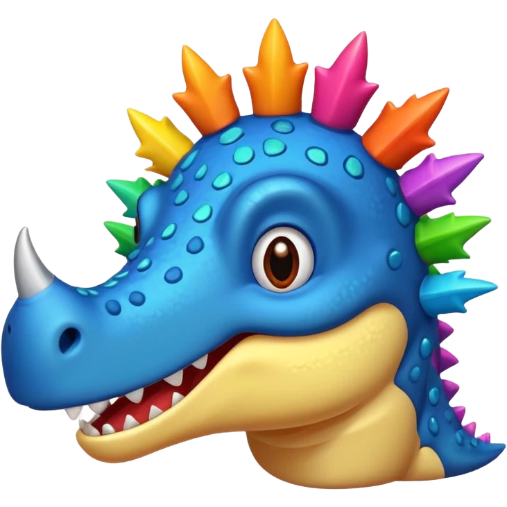 cartoon stegosaurus face with music notes emoji