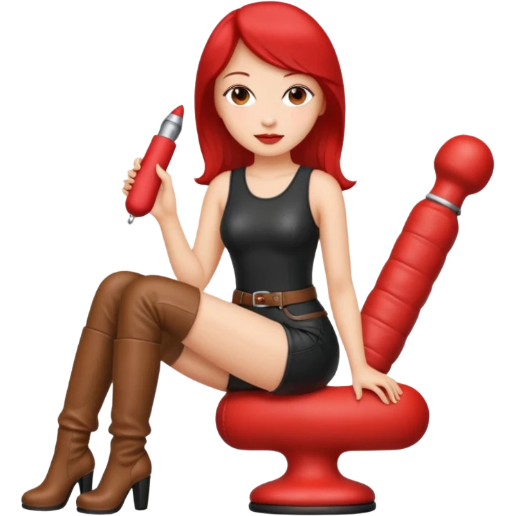 Woman sitting on dildo emoji