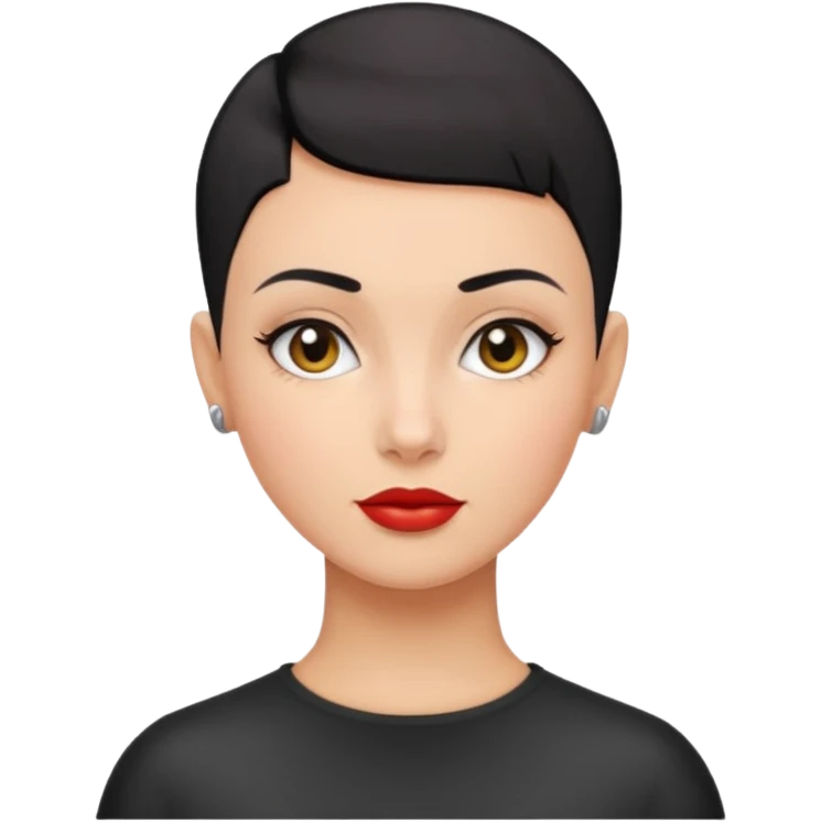 Lady with black buzz cut hair  emoji