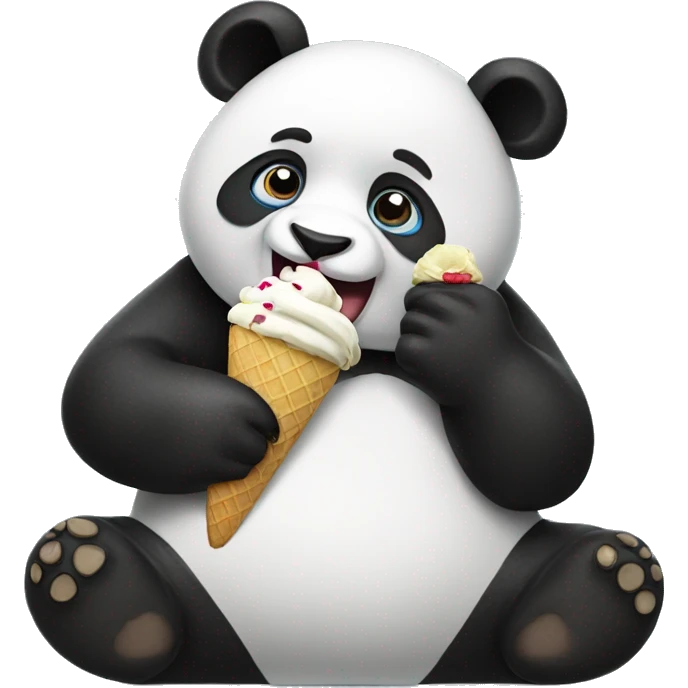 Panda eating ice cream emoji