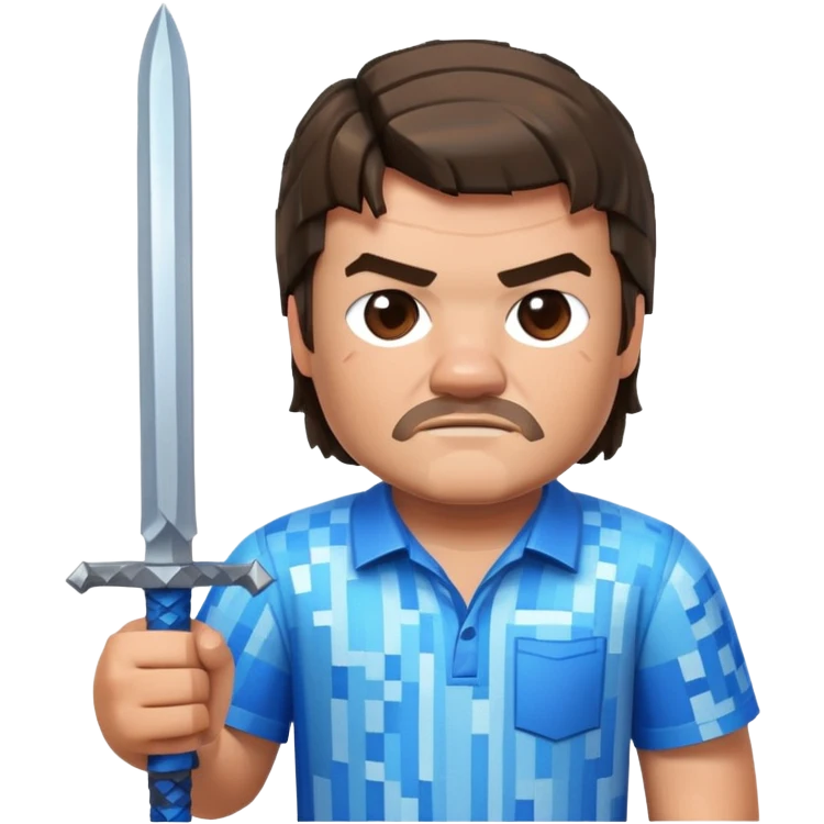 Jack Black as Steve from the Minecraft movie emoji