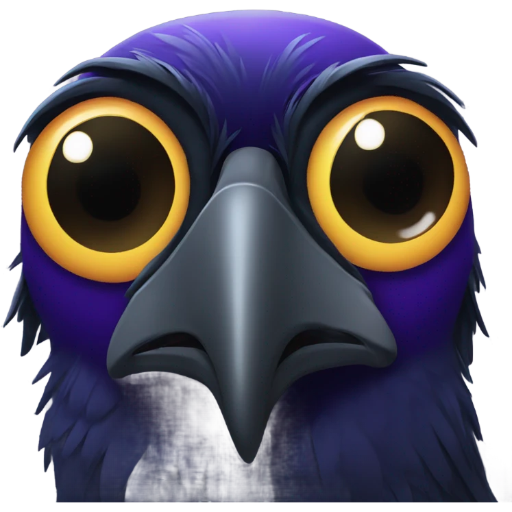 Crying raven emoji