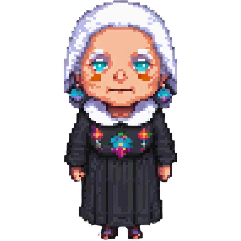 old woman pixel art emoji