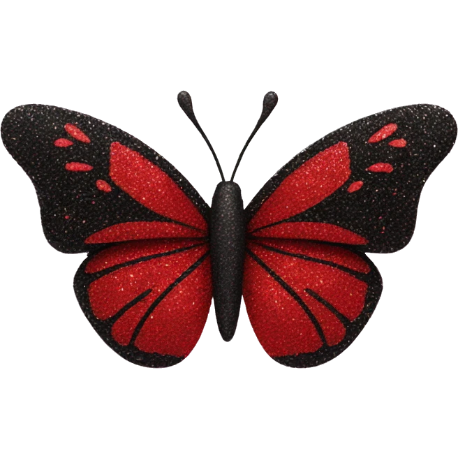 red and black glitter butterfly emoji