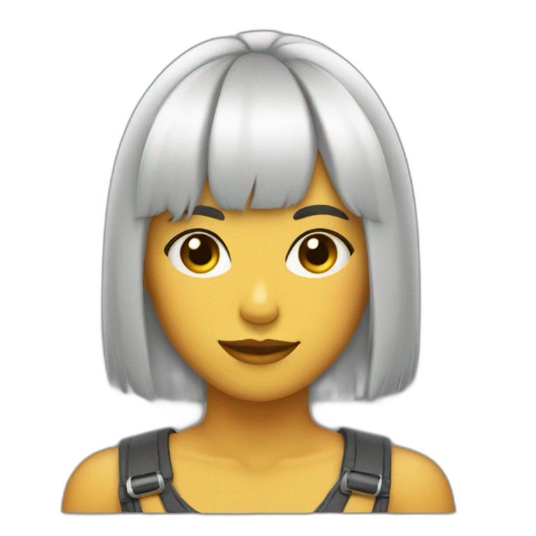 Chica con flequillo y pelo corto emoji