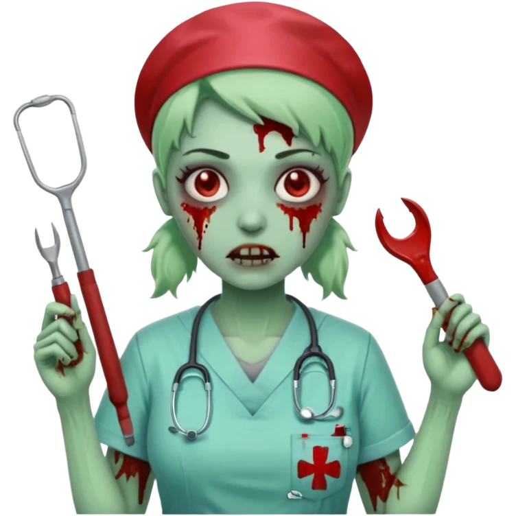Zombie nurse in scrubs emoji