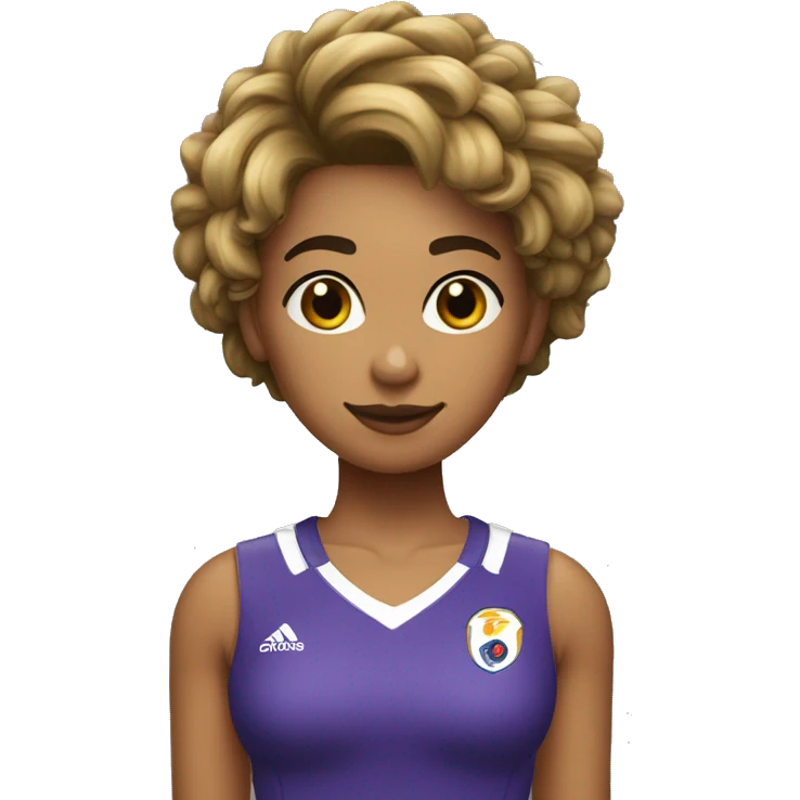 chica con pelo corto liso color negro futbolistica emoji