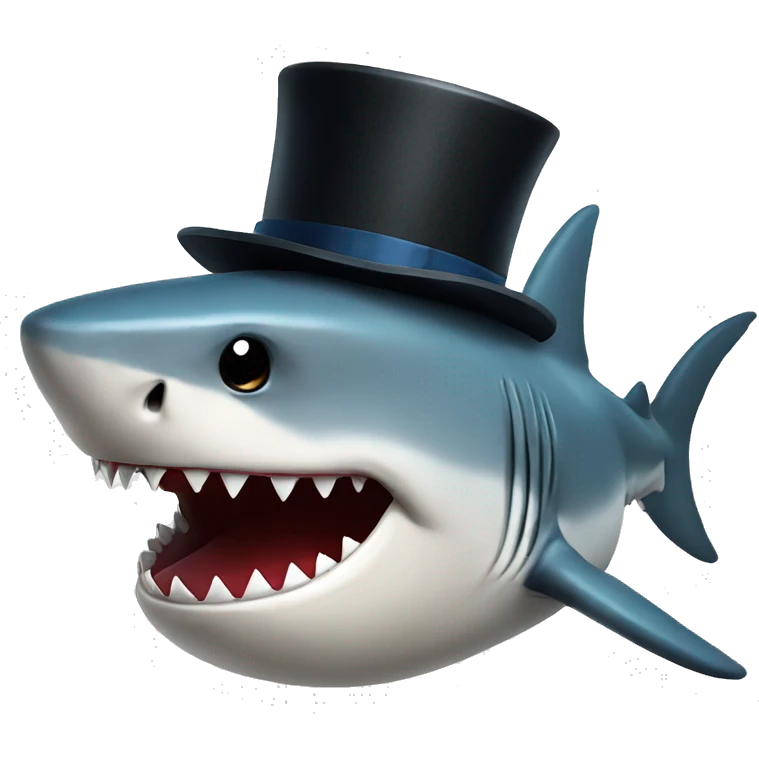 Shark with tophat emoji