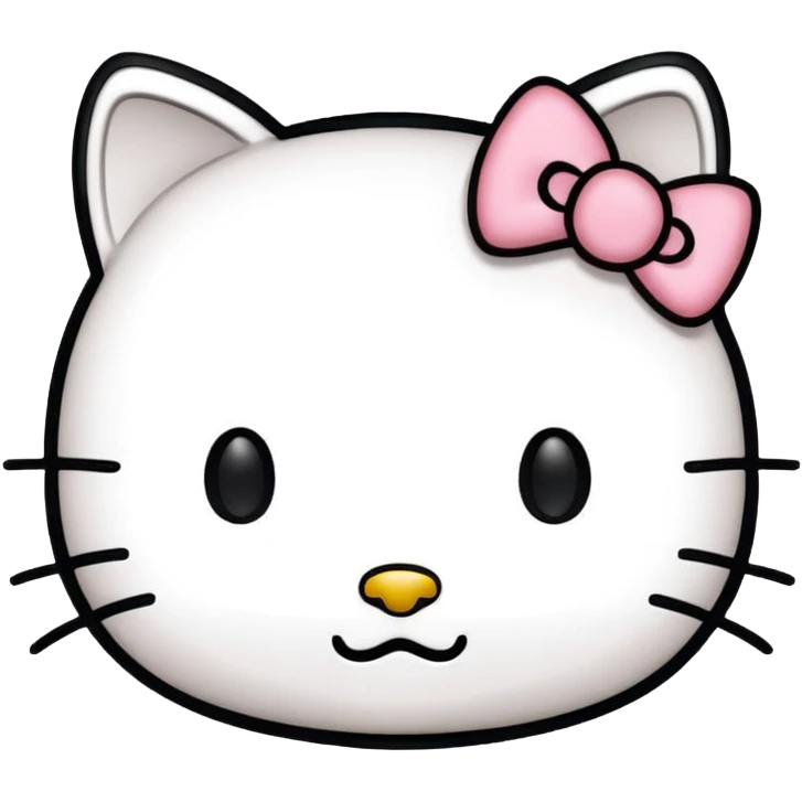 Hello Kitty outline head emoji