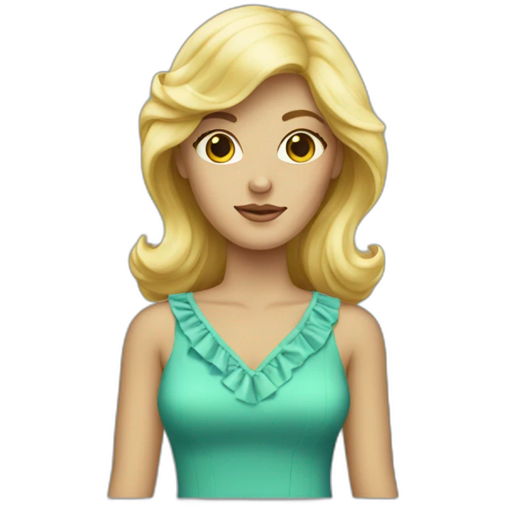 Blonde woman wirh seventies dress emoji