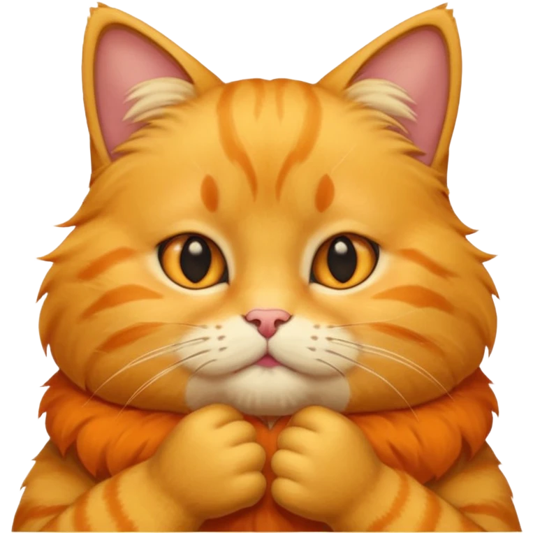 Yellow Cat holding his chin  emoji