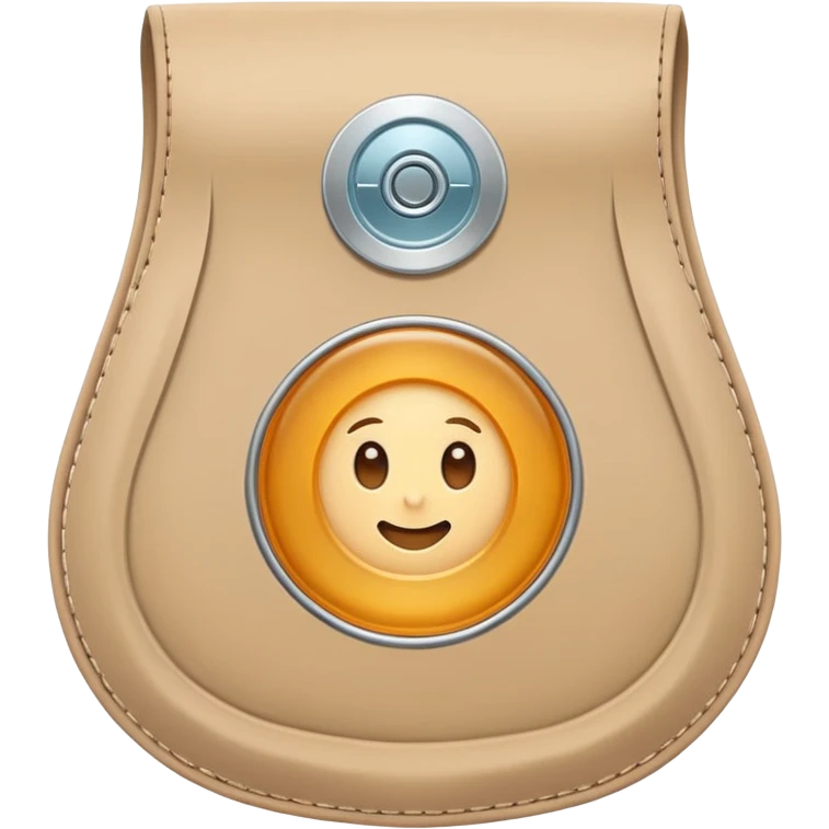 ostomy bag in beige with a circle in the middle. no liquids or smileys. keep it very clean and medical emoji