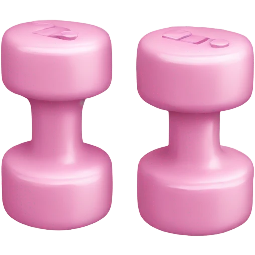 Two light pink small weights emoji