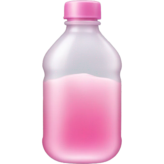 plastic bottle with crystaline pink liquid emoji