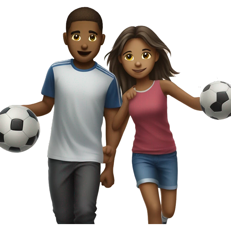 13 year old boy playing soccer with a 12 year old girl and they’re dating emoji