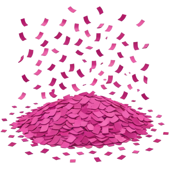 Pink confetti in the shower emoji
