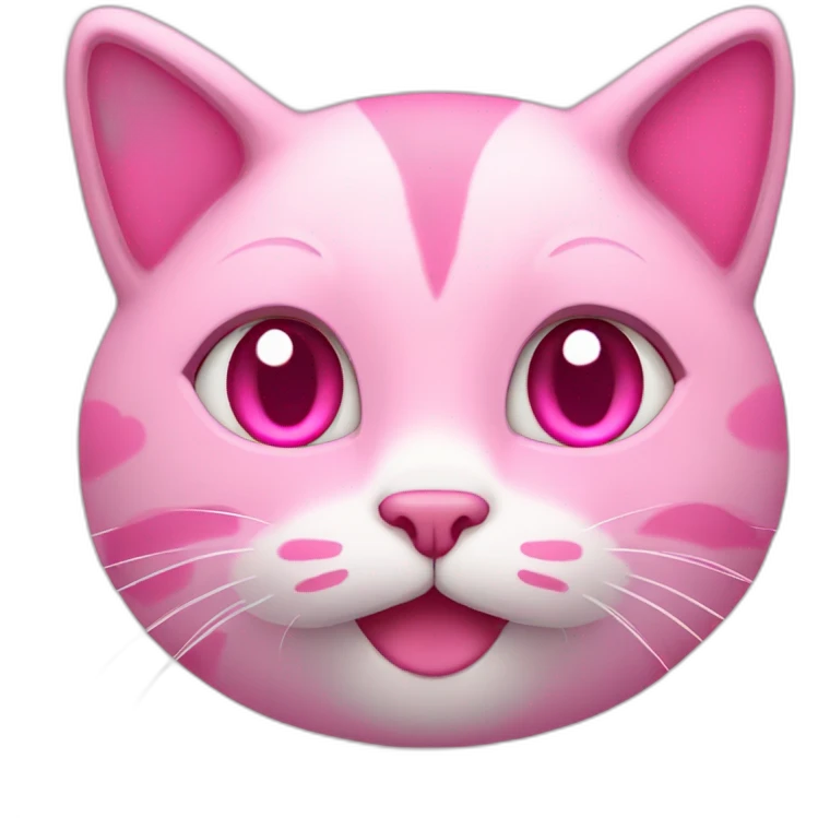 pink cat with hearts emoji