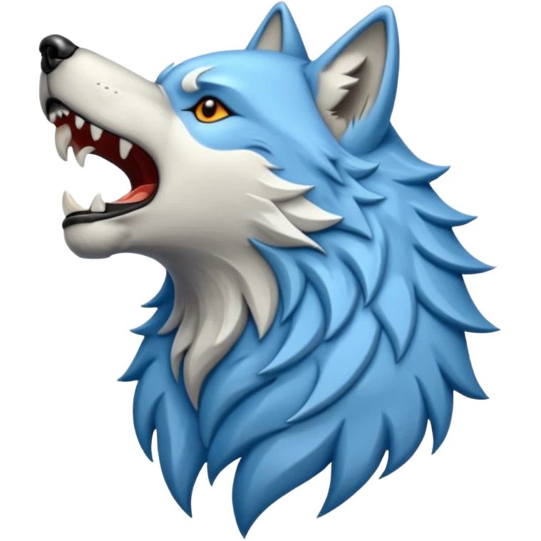 howling wolf crest in light blue emoji