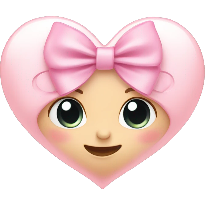 Baby pink heart with bow  emoji