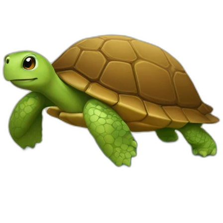 Paresseux sur une tortue emoji