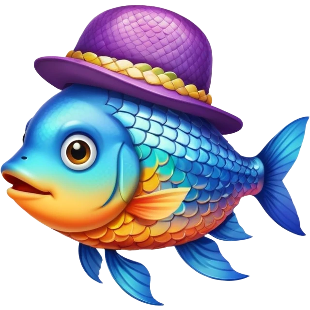 A fish with a hat emoji