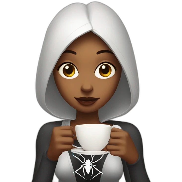 spider girl drinking tea emoji
