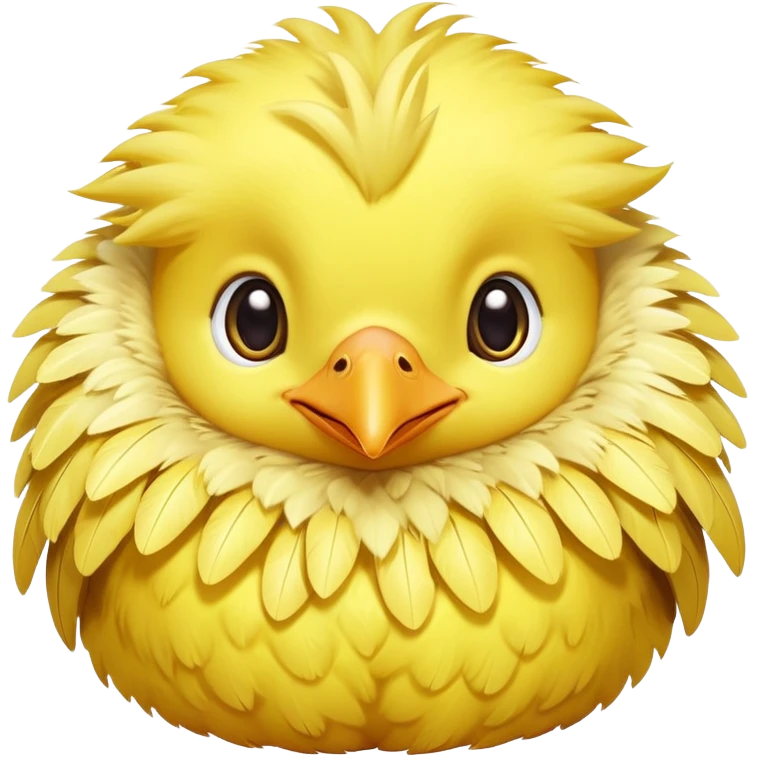 Baby chocobo from Final Fantasy, cute tiny yellow bird chick with fluffy feathers emoji