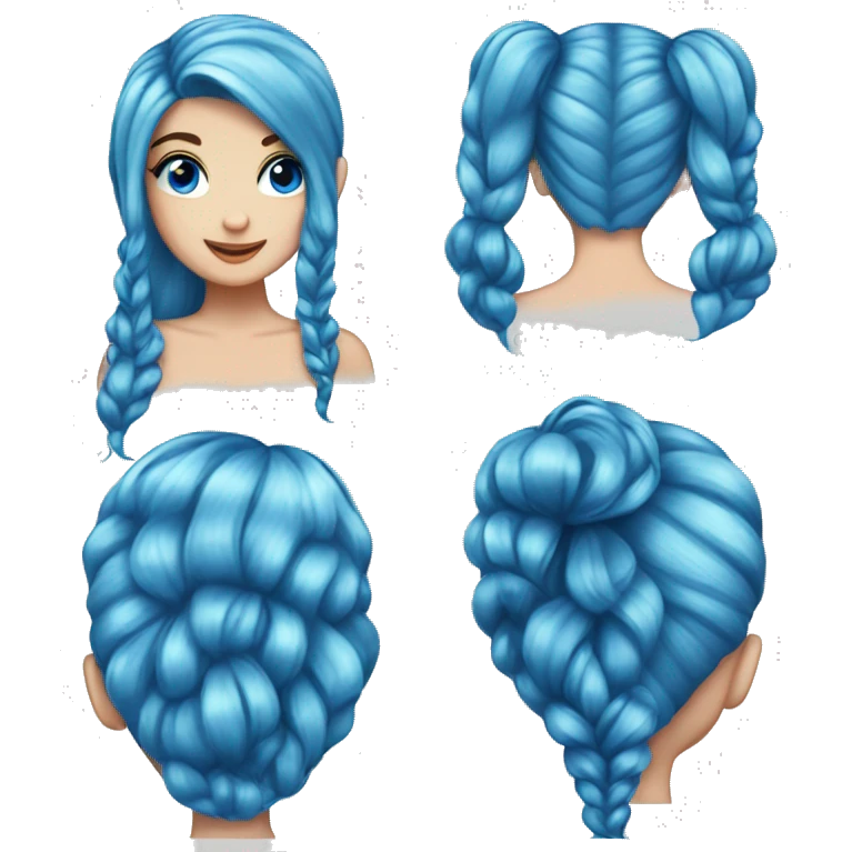 Mermaid blue hair blue eyes and blue tail emoji