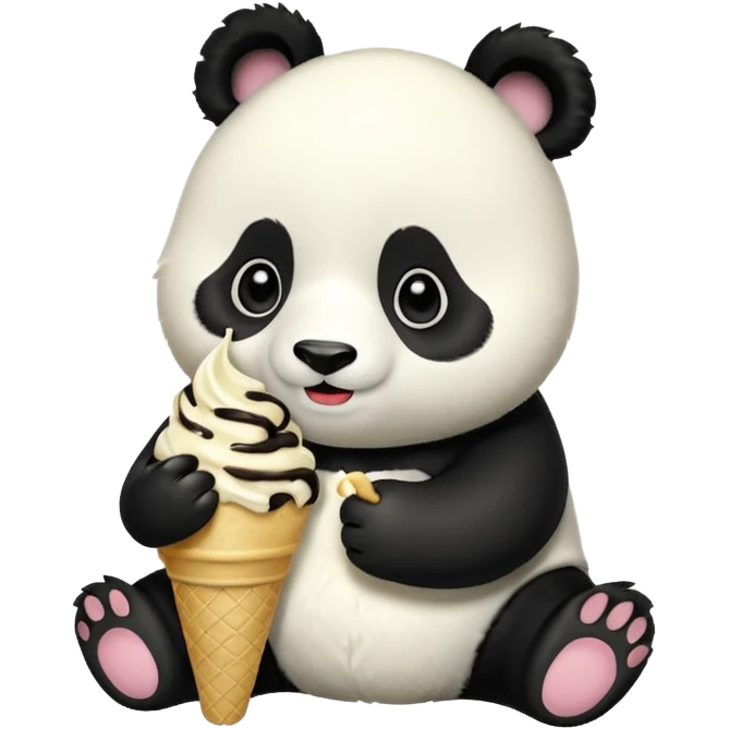 Panda eating ice cream emoji