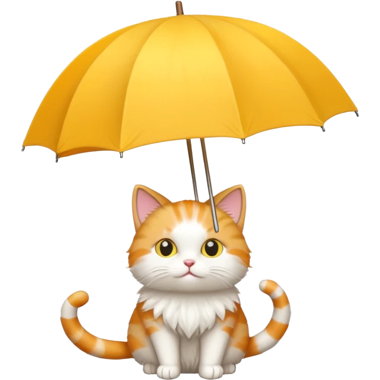 Cat with yellow umbrella emoji