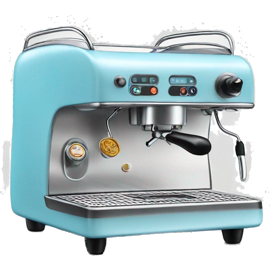 Light blue retro style espresso machine emoji