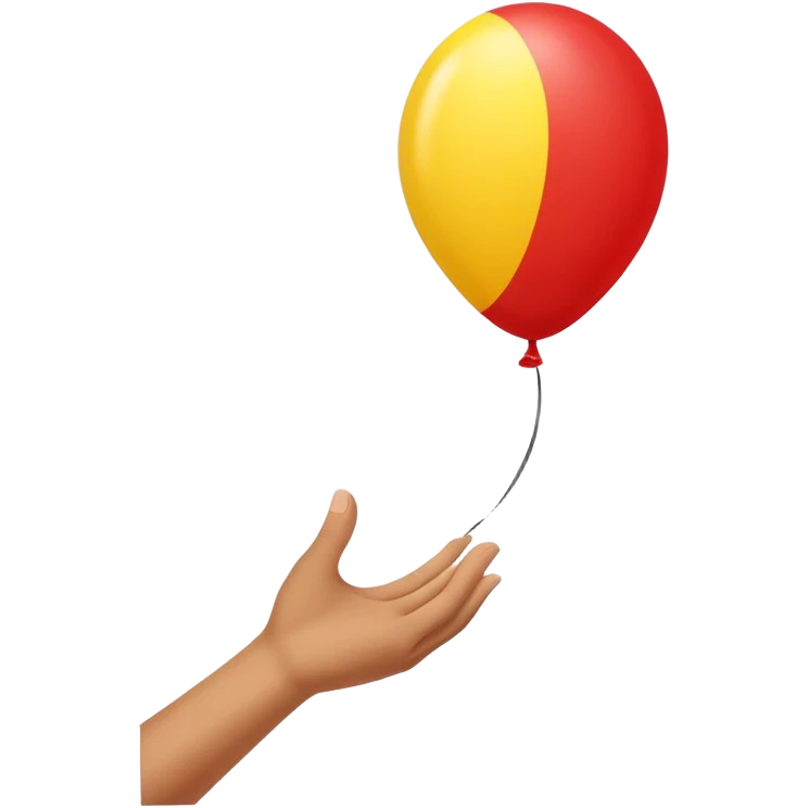 letting go of a yellow-red balloon from hand  emoji