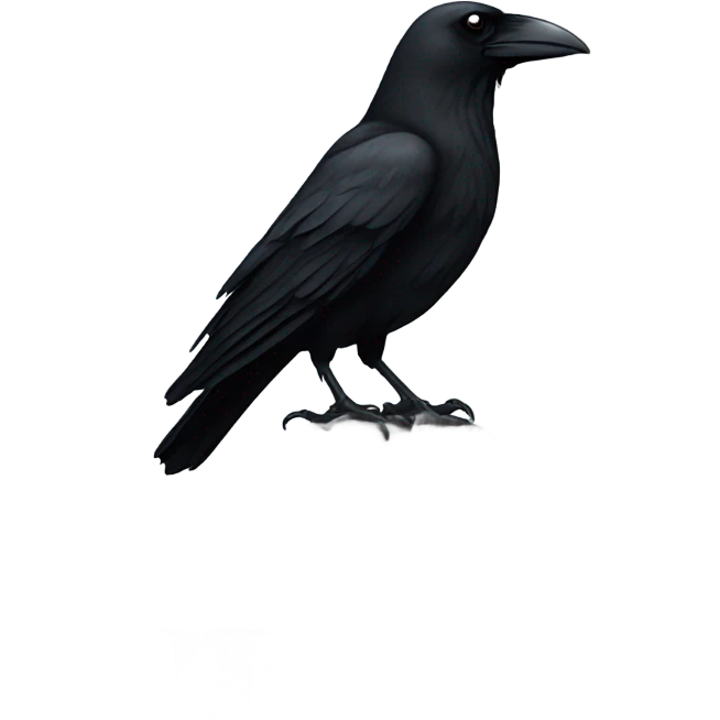 a crow sitting on a dark grave emoji