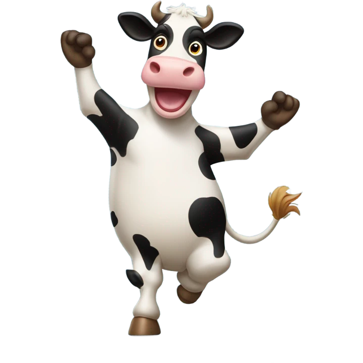 Cow that dances and stands emoji